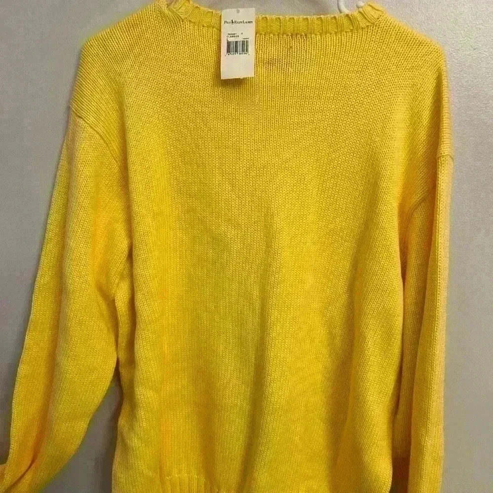 Men's polo Ralph Lauren yellow size large crewneck nwt cotton sweater